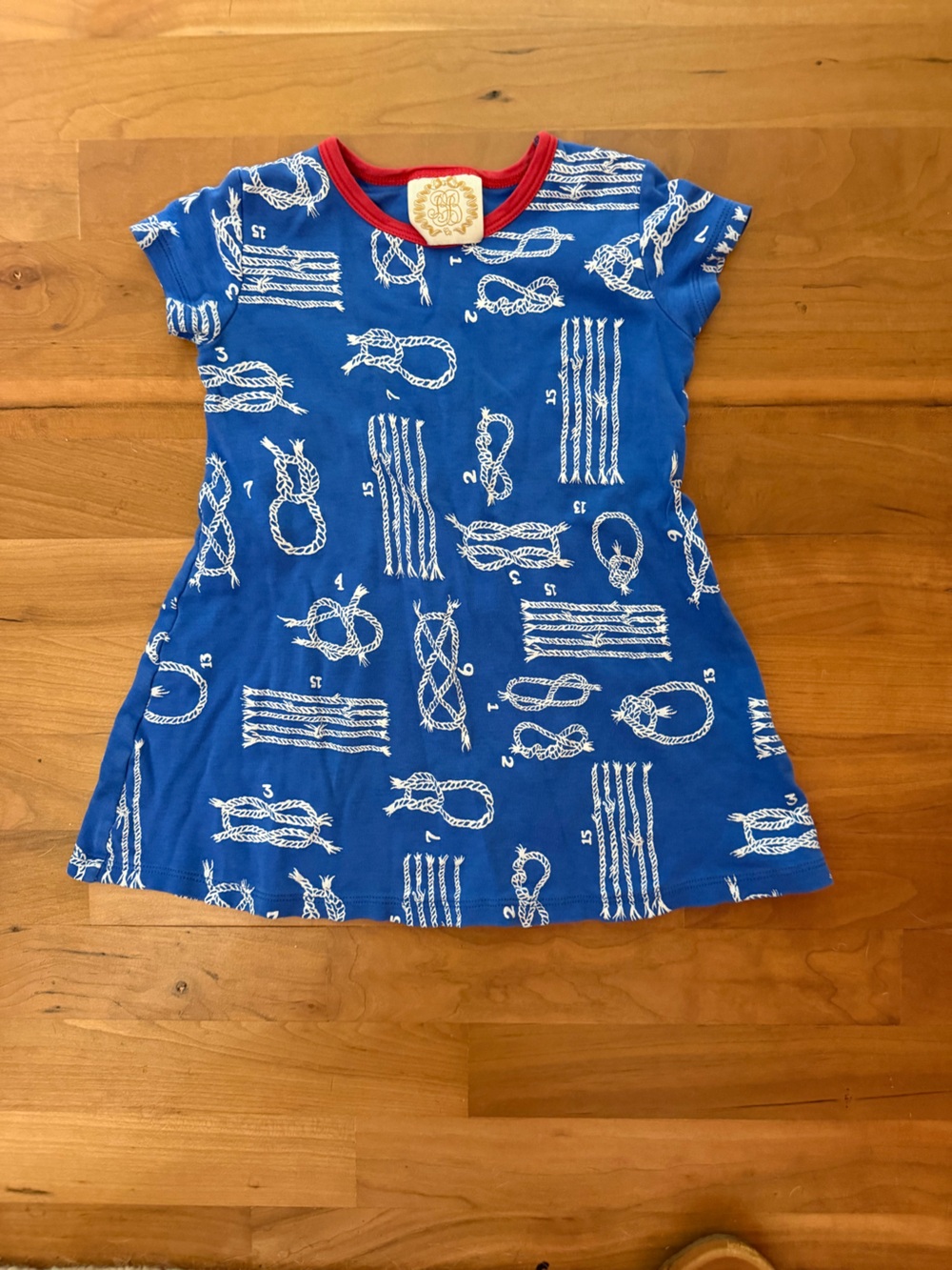 Blue Nautical Rope Print Dress